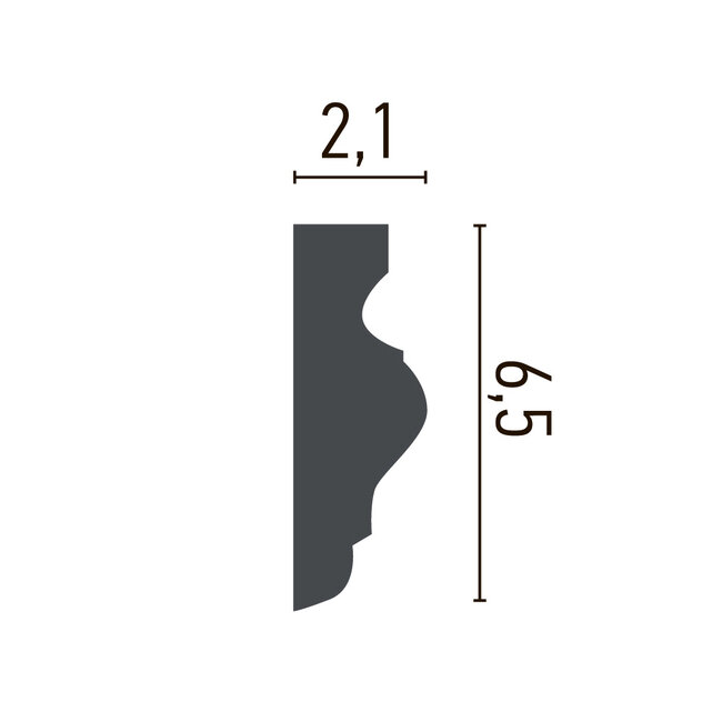 Grand Decor Kaderlijst CR934 (66 x 22 mm), polyurethaan, lengte 2 m