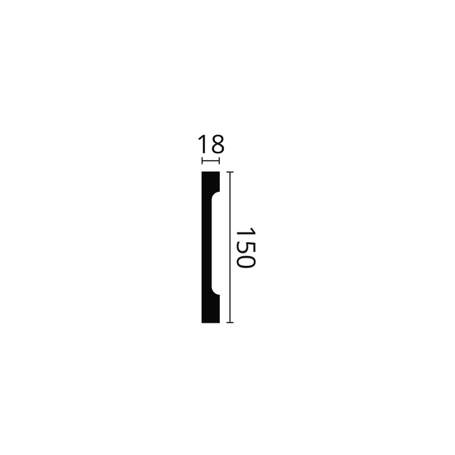 NMC Wallstyl FD15S (150 x 15 mm), lengte 2 m