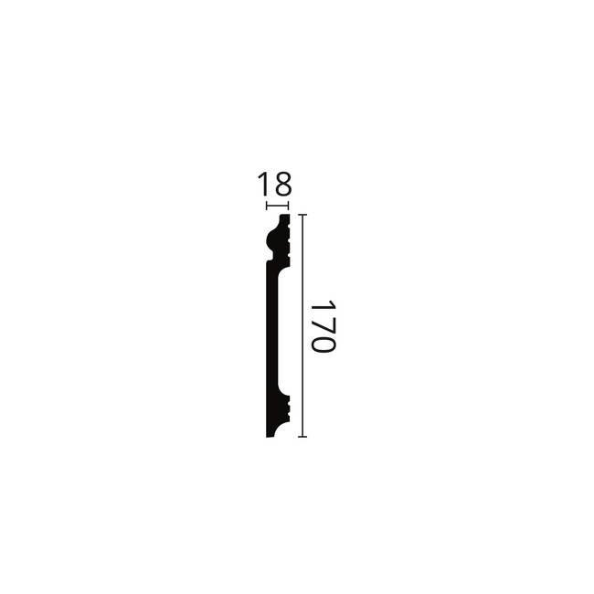 NMC Wallstyl FL17 (170 x 18 mm), lengte 2 m