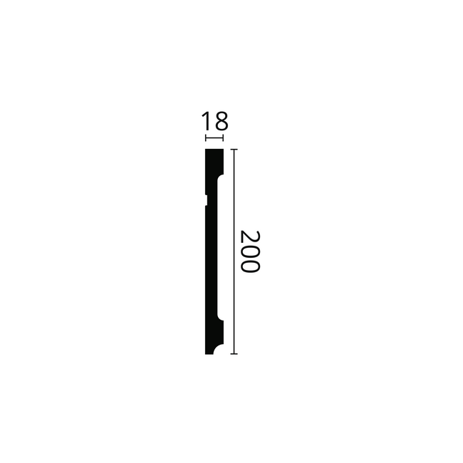 NMC Wallstyl FD20 (200 x 18 mm), lengte 2 m