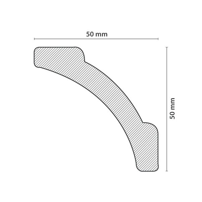 Homestar Plafond Sierlijsten A7 – Plafondplinten 50x50 mm (lengte 2 m)