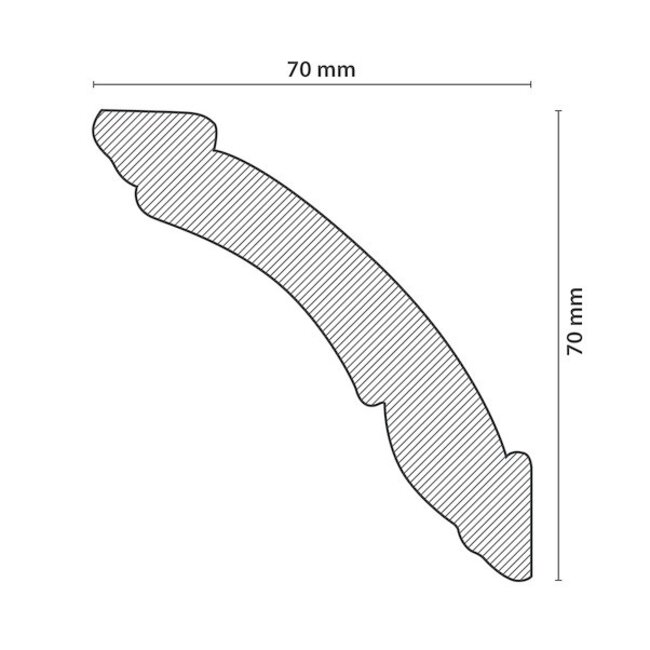 Homestar Sierlijst Plafond AS 70x70 mm – Plafondplint 2 m