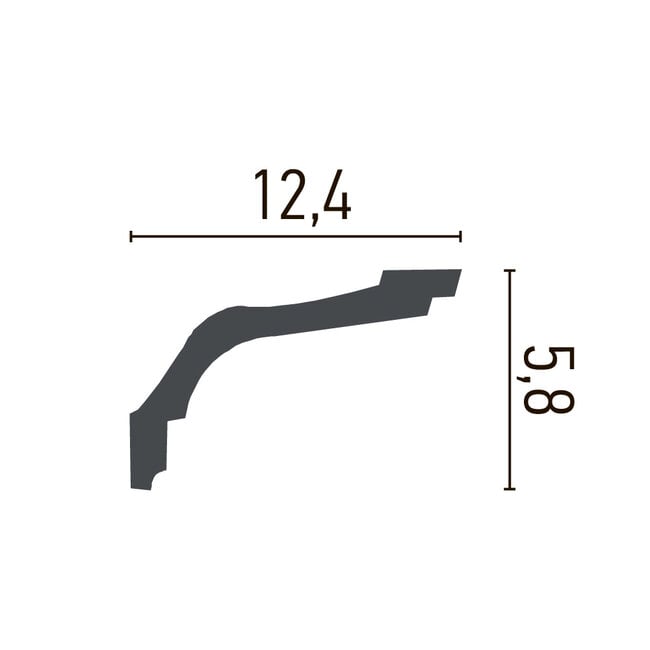 Grand Decor Kroonlijst P836 (124 x 58 mm), polyurethaan, lengte 2 m