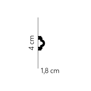 Lijst & Ornament Sierlijst Plint MD002 – Afwerklijst lambrisering (40x18mm) | Lengte 2 meter
