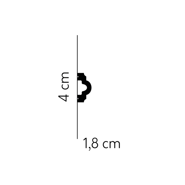 Lijst & Ornament Sierlijst Plint MD002 – Afwerklijst lambrisering (40x18mm) | Lengte 2 meter
