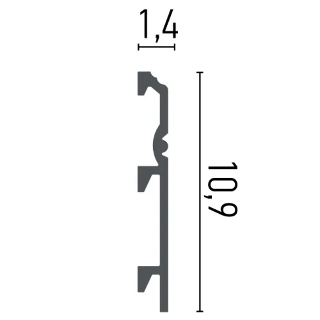 Grand Decor Plint HCR512 (109 x 14 mm), lengte 2 m