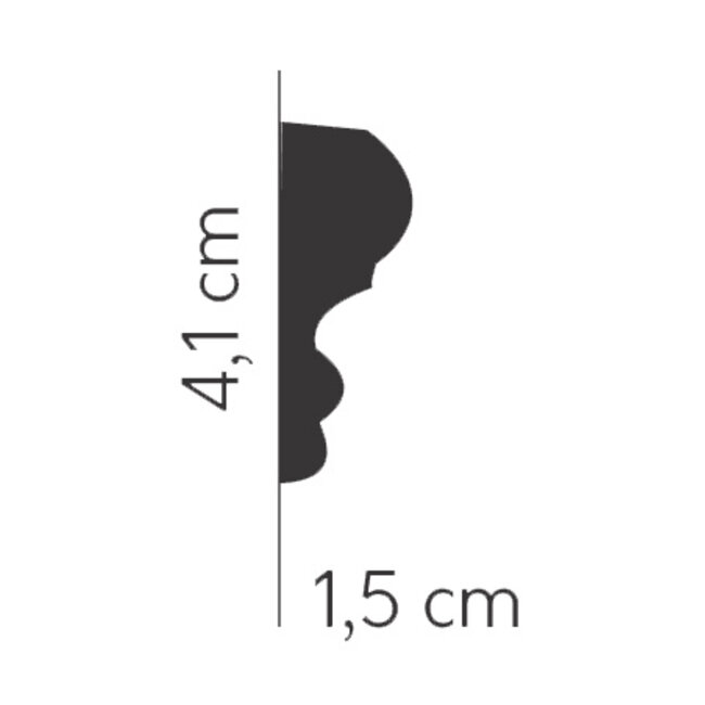 Lijst & Ornament MD325-12 hoekbochten (230 x 230 mm), polyurethaan, set (4 hoeken)