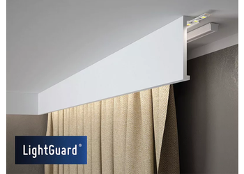 Lijst & Ornament Gordijnkoof met verlichting QL035, ledstrip achter gordijnen, zonder boren