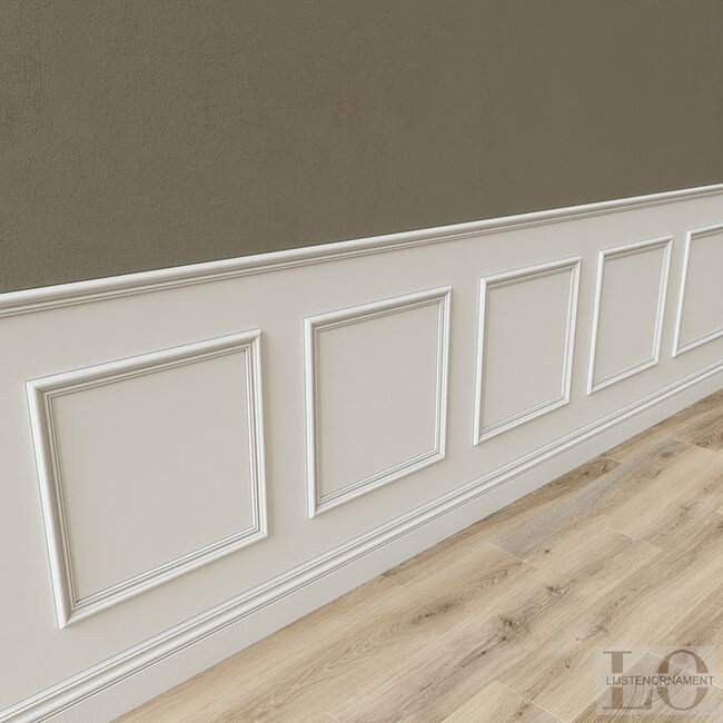 Lijst & Ornament Plint MD325 (41 x 15 mm), HDPS, lengte 2 m