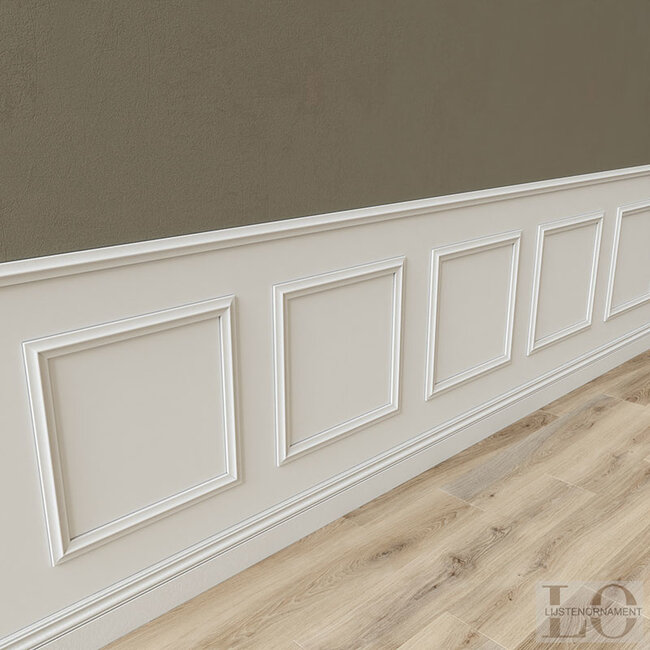 Lijst & Ornament Plint MD026 (45 x 15 mm), HDPS, lengte 2 m