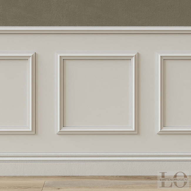Lijst & Ornament Plint MD026 (45 x 15 mm), HDPS, lengte 2 m