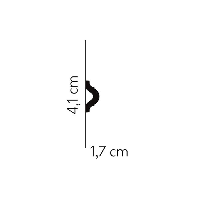 Lijst & Ornament Kaderlijst MDD332 (41 x 17 mm), polyurethaan, lengte 2 m OP = OP