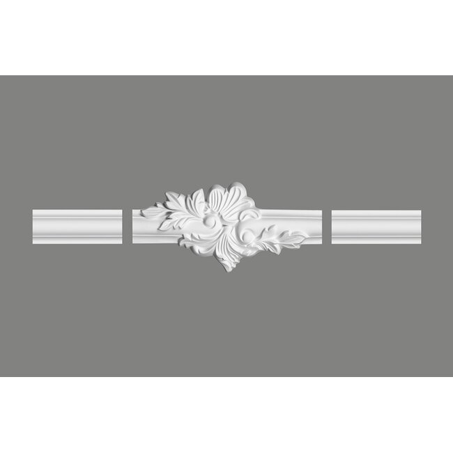 Lijst & Ornament MDD332-12 Sierstukjes (235 x 110 mm), polyurethaan, set (4 stuks) - OP = OP