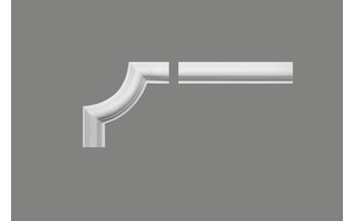 Lijst & Ornament MDD332-13 hoekbochten (155 x 155 mm), polyurethaan, set (4 hoeken) - OP = OP