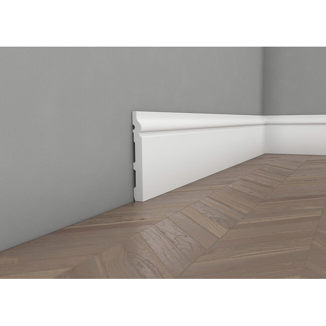 Lijst & Ornament Hoge Plint MD020 (198 x 19 mm), lengte 2 m