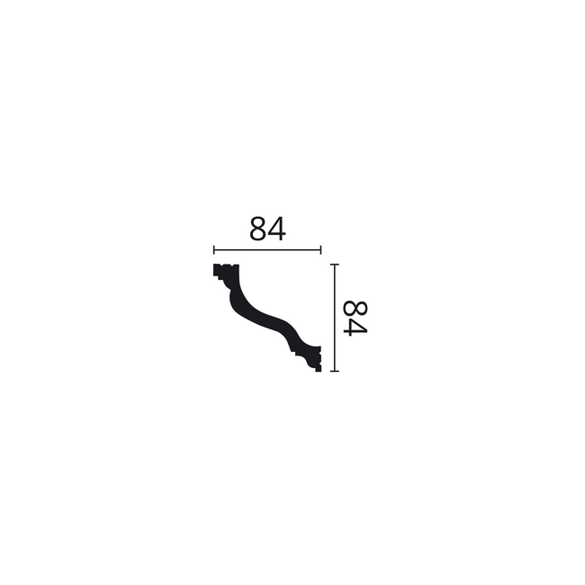 NMC Wallstyl WT10 (84 x 84 mm), HDPS lengte 2 m