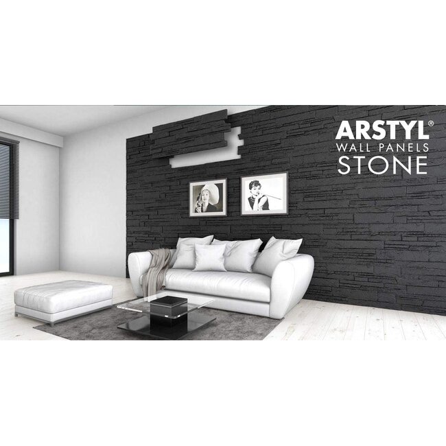 NMC 3D Wandpaneel "STONE" | ARSTYL® Wall Panel | Polyurethaan | 380 x 1135 mm | Wandelement 6 Wandpanelen