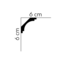Lijst & Ornament Plint MD145 (60 x 60 mm), HDPS, lengte 2 m
