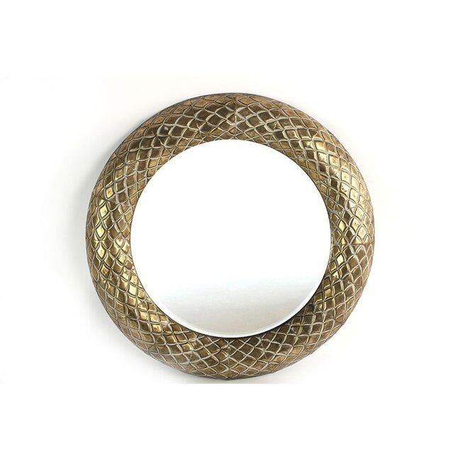 Lijst & Ornament Grote Spiegel brons Diameter 77 cm