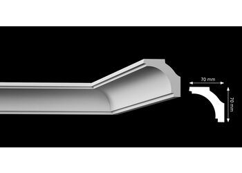 Italstyl Plafondlijst IT765 – Sierlijst 70 x 70 mm, lengte 200 cm (XPS)