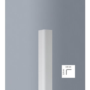 Lijst & Ornament Hoekprofiel Wit L28 (28 x 28 mm), lengte 2 m
