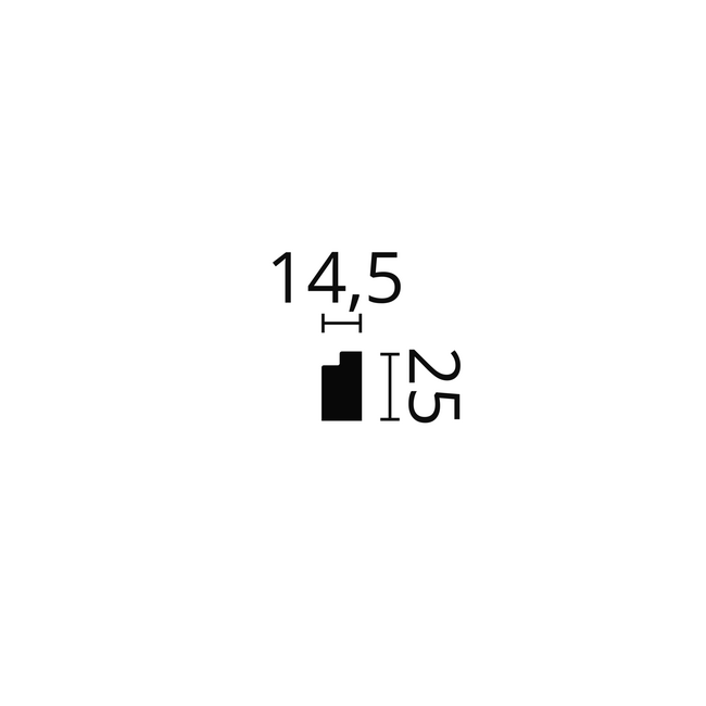 NMC Eindprofiel Wallstyl FL11 (25 x 14,5 mm), lengte 2 m