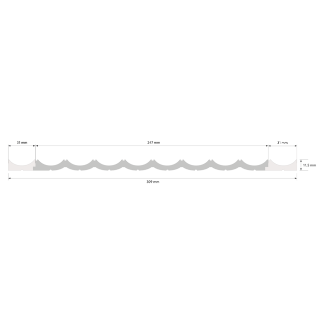 Lijst & Ornament Eindstuk links van het LUMIO Wandpaneel - WP002LT