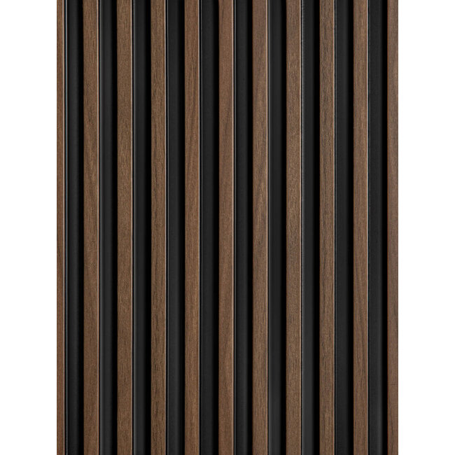 Lijst & Ornament 3D Wall Panel L0104T LAMELLI STRETTO | 12 cm breed | lengte 2 meter | Donkerbruin Eiken