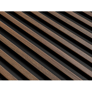 Lijst & Ornament Wall Panel L0104T LAMELLI STRETTO | 12 cm breed | lengte 2 meter | Donkerbruin Eiken