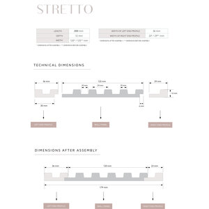 Lijst & Ornament Eindstuk links STRETTO L0104LT | Donkerbruin Eiken | 200 x 3,6 x 1,2 cm