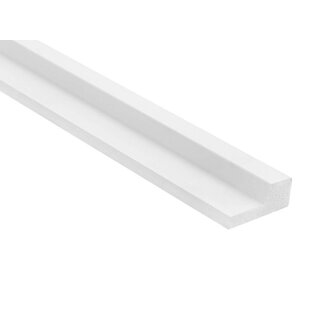 Lijst & Ornament Eindstuk rechts STRETTO L0101RT | Wit | 200 x 2,3 x 1,2 cm