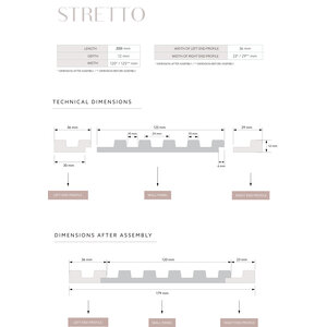 Lijst & Ornament Eindstuk links STRETTO L0101LT | Wit | 200 x 3,6 x 1,2 cm