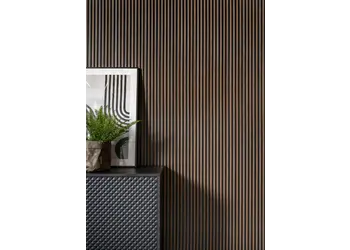 Lijst & Ornament 3D Wall Panel L0104T LAMELLI STRETTO | 12 cm breed | lengte 2 meter | Donkerbruin Eiken