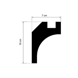 Tesori KD412 (100 x 70 mm), lengte 1,15 m, LED sierlijst voor indirecte verlichting EPS