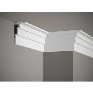 Lijst & Ornament QL025 Multi Plint (110 x 60 mm), HDPS, lengte 2 m