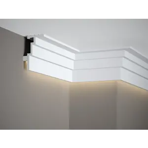 Lijst & Ornament QL025 Multi Plint (110 x 60 mm), HDPS, lengte 2 m