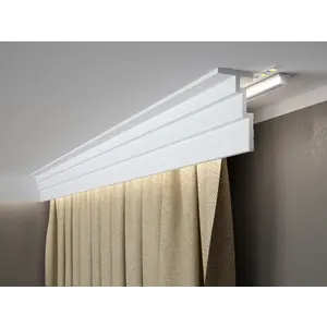 Lijst & Ornament QL025 Multi Plint (110 x 60 mm), HDPS, lengte 2 m