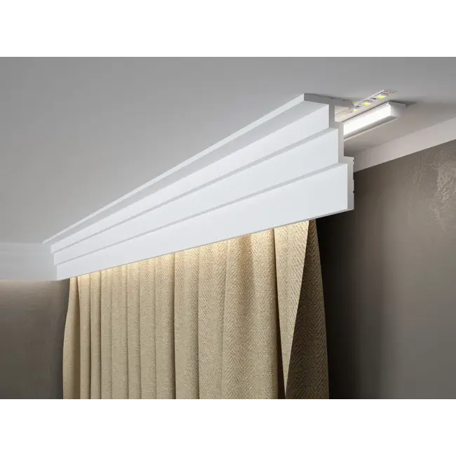Lijst & Ornament QL025 Multi Plint (110 x 60 mm), HDPS, lengte 2 m