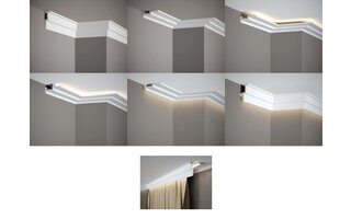 Lijst & Ornament QL024 Multi Plint (85 x 30 mm), HDPS, lengte 2 m