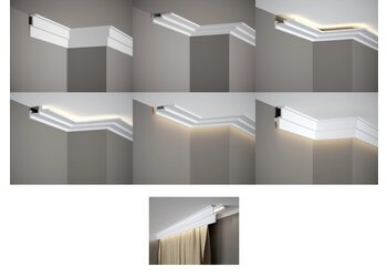 Lijst & Ornament QL024 Multi Plint (85 x 30 mm), HDPS, lengte 2 m