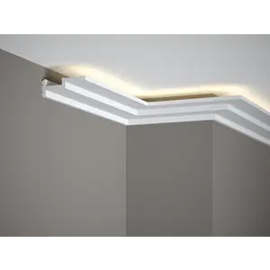 Lijst & Ornament QL024 Multi Plint (85 x 30 mm), HDPS, lengte 2 m