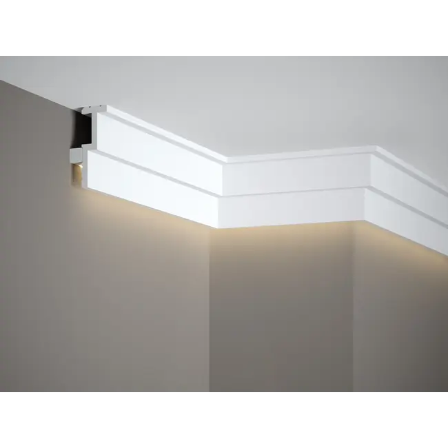 Lijst & Ornament QL024 Multi Plint (85 x 30 mm), HDPS, lengte 2 m
