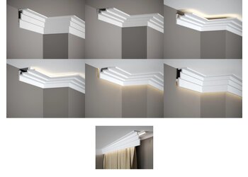 Lijst & Ornament QL025 Multi Plint (110 x 60 mm), HDPS, lengte 2 m