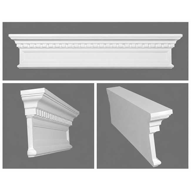 Grand Decor Grand Decor Fronton, gevelornament, kozijn, deuromlijsting D419 (123,5 x 25 x 9 cm), polyurethaan