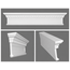 Grand Decor Grand Decor Fronton, gevelornament, kozijn, deuromlijsting D419 (123,5 x 25 x 9 cm), polyurethaan