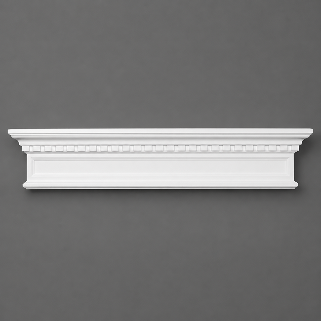 Grand Decor Grand Decor Fronton, gevelornament, kozijn, deuromlijsting D419 (123,5 x 25 x 9 cm), polyurethaan