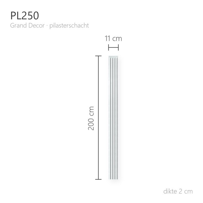 Grand Decor Pilasterschacht PL250 - polyurethaan, 11 x 200 cm