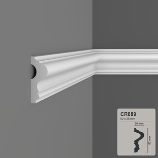 Grand Decor CR889 (62 x 26 mm) polyurethaan, lengte 2 m