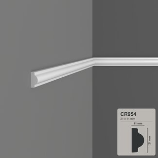 Grand Decor Kaderlijst CR954 (21 x 11 mm), polyurethaan, lengte 2 m