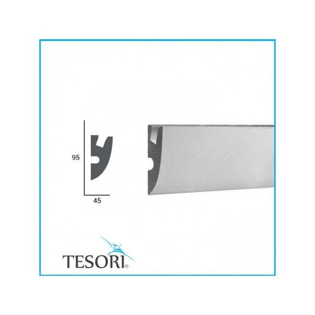 Tesori LED sierlijst voor indirecte verlichting XPS, KD304 (95x45 mm), lengte 1,15 m